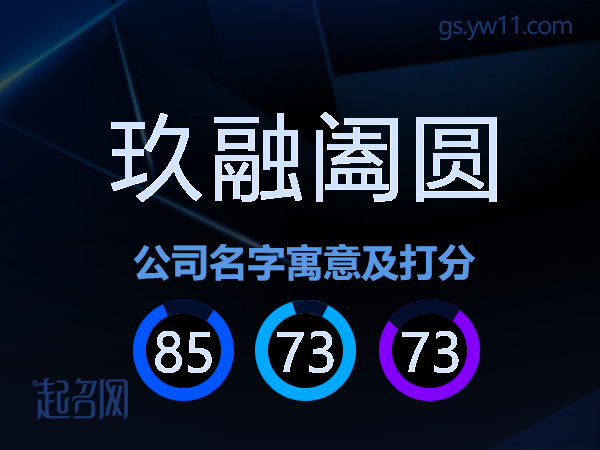 玖融阖圆公司名字寓意及打分