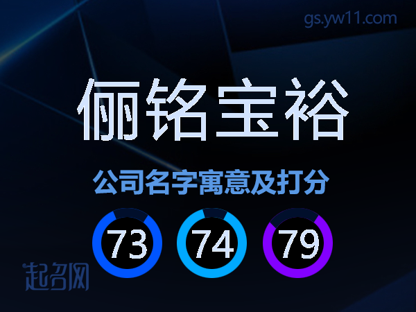 俪铭宝裕公司名字寓意及打分
