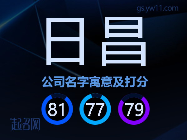 日昌公司名字寓意及打分