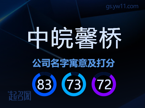 中皖馨桥公司名字寓意及打分
