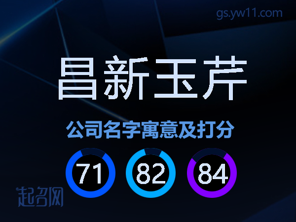 昌新玉芹公司名字寓意及打分