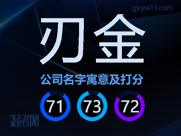 刃金公司名字寓意及打分