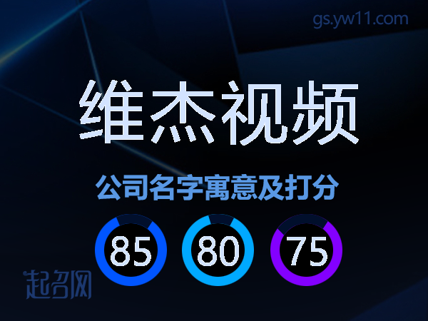 维杰视频公司名字寓意及打分