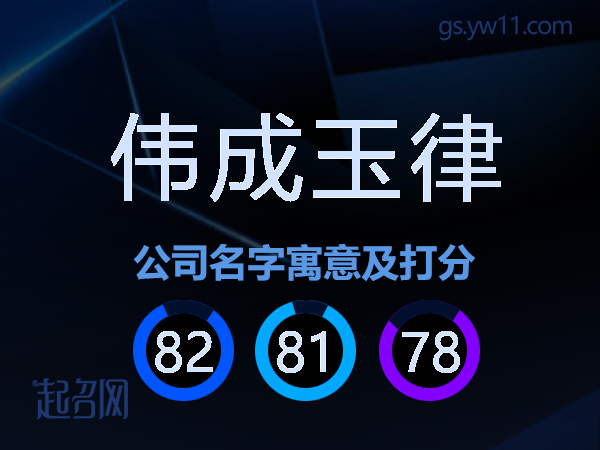 伟成玉律公司名字寓意及打分