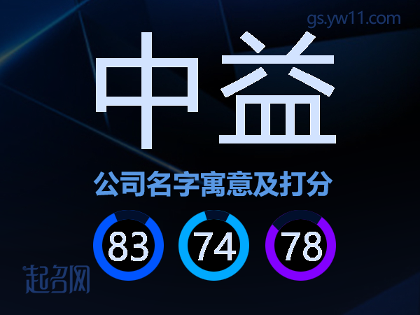 中益公司名字寓意及打分