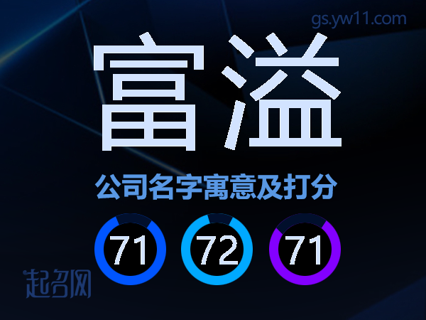 富溢公司名字寓意及打分