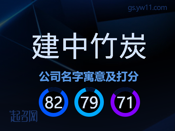 建中竹炭公司名字寓意及打分