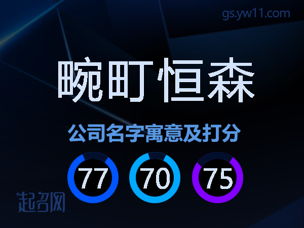 畹町恒森公司名字寓意及打分