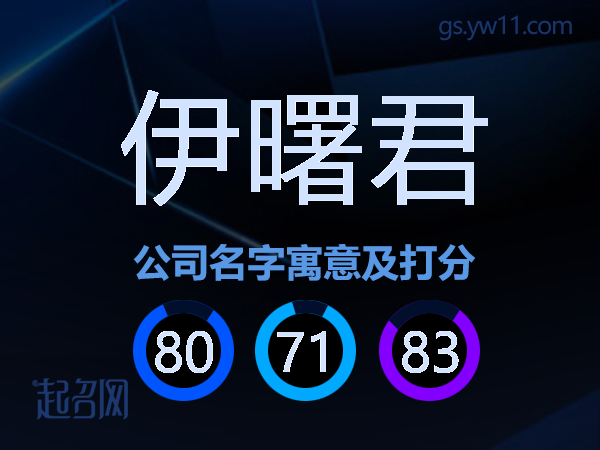 伊曙君公司名字寓意及打分