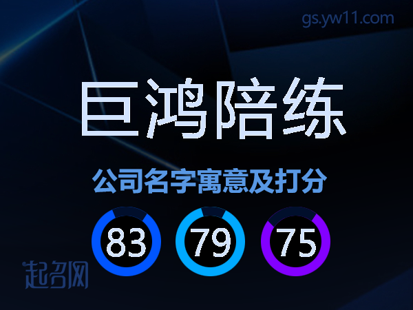 巨鸿陪练公司名字寓意及打分