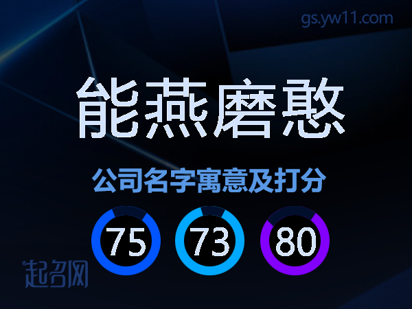 能燕磨憨公司名字寓意及打分