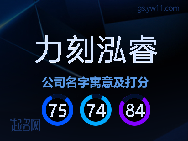 力刻泓睿公司名字寓意及打分