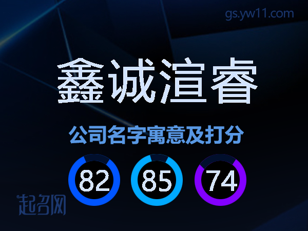 鑫诚渲睿公司名字寓意及打分