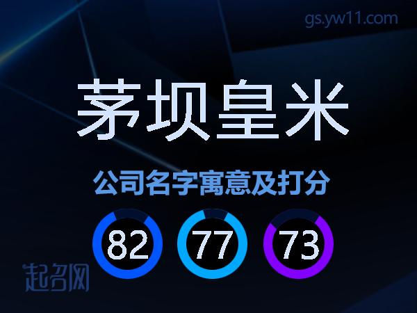 茅坝皇米公司名字寓意及打分