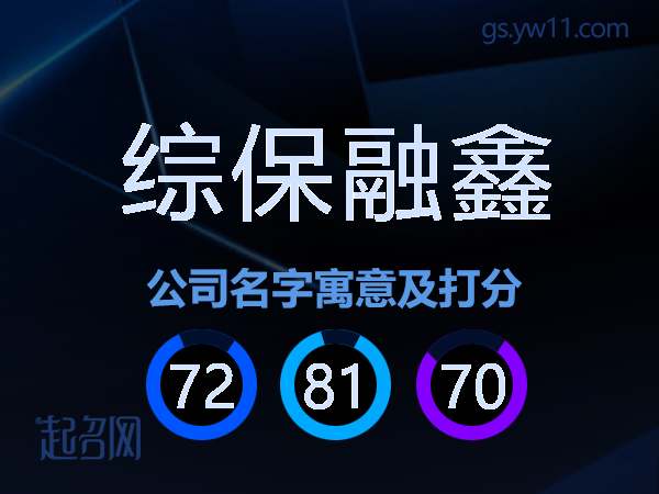 综保融鑫公司名字寓意及打分