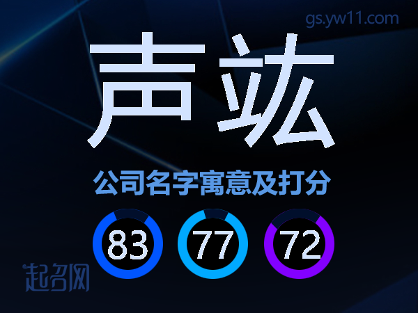 声竑公司名字寓意及打分