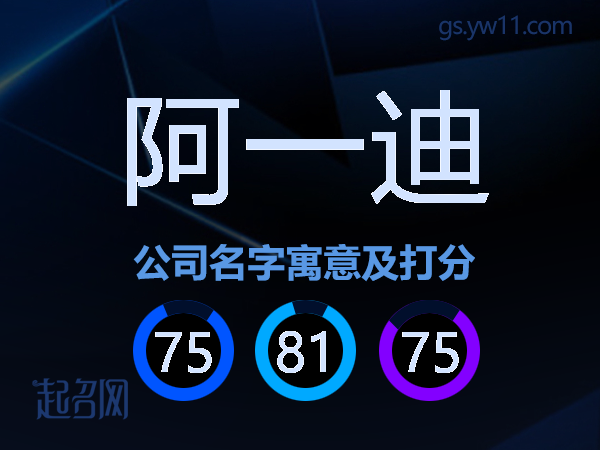 阿一迪公司名字寓意及打分