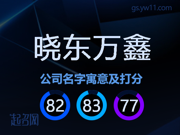晓东万鑫公司名字寓意及打分