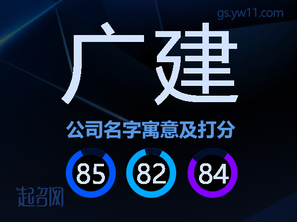 广建公司名字寓意及打分