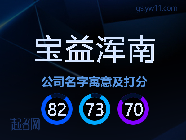 宝益浑南公司名字寓意及打分