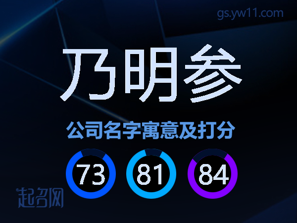 乃明参公司名字寓意及打分