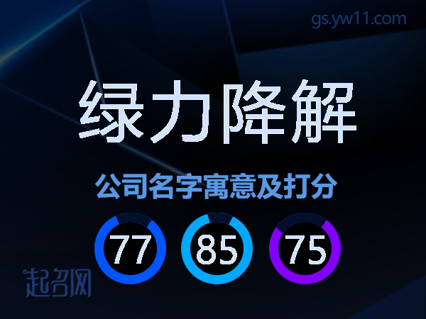 绿力降解公司名字寓意及打分