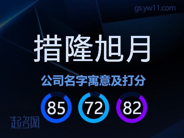 措隆旭月公司名字寓意及打分