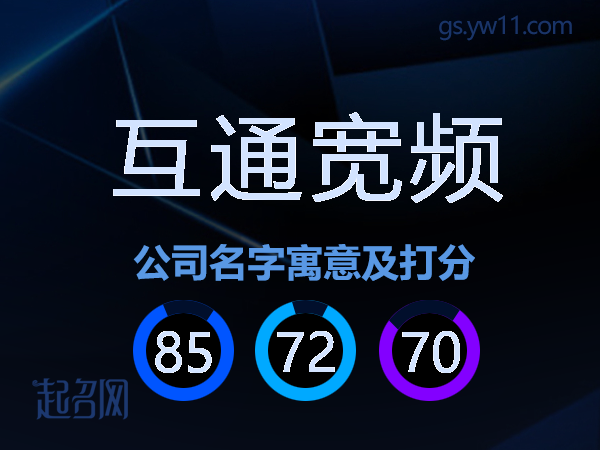 互通宽频公司名字寓意及打分