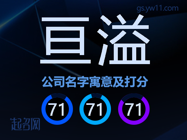 亘溢公司名字寓意及打分