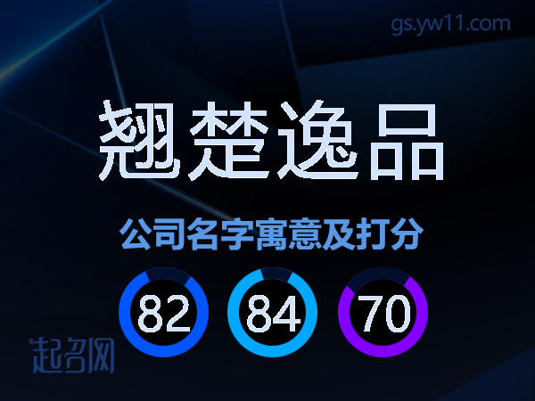 翘楚逸品公司名字寓意及打分