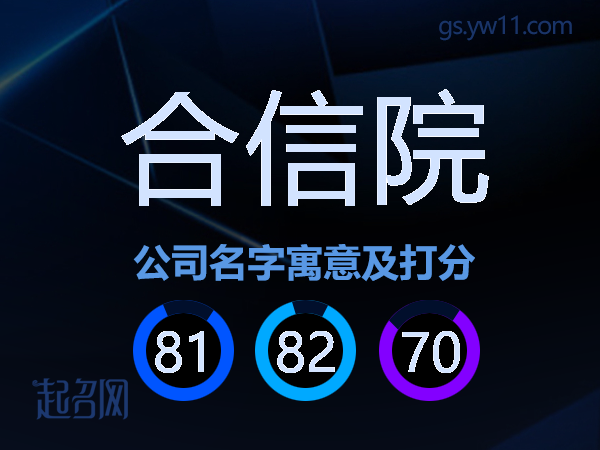合信院公司名字寓意及打分
