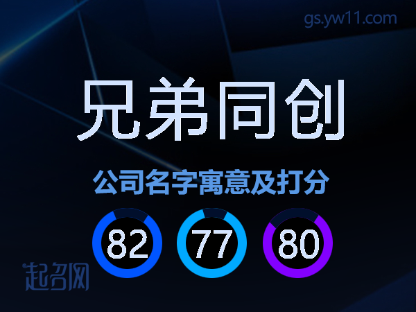 兄弟同创公司名字寓意及打分
