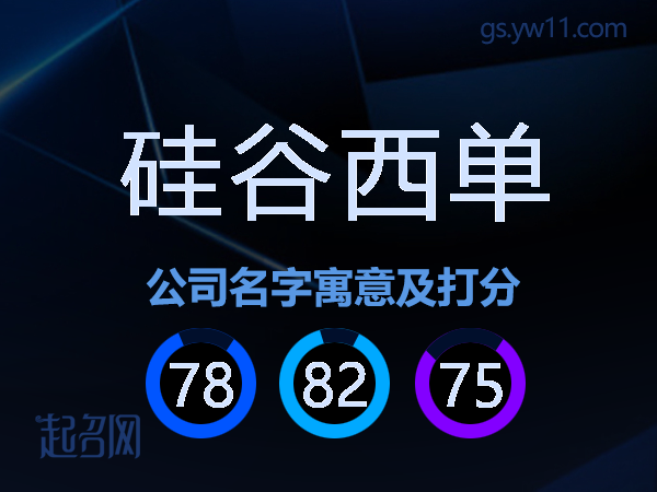 硅谷西单公司名字寓意及打分
