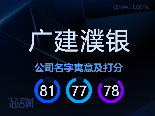 广建濮银公司名字寓意及打分