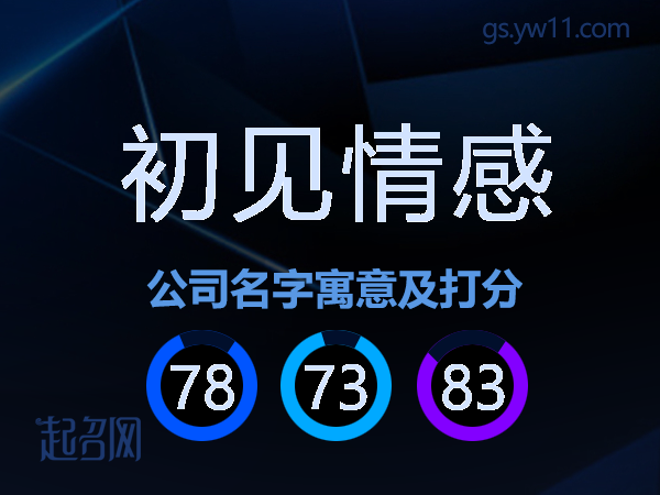 初见情感公司名字寓意及打分