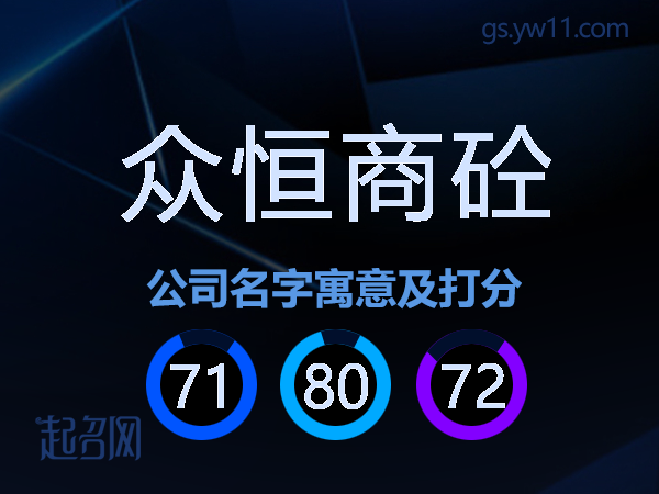 众恒商砼公司名字寓意及打分