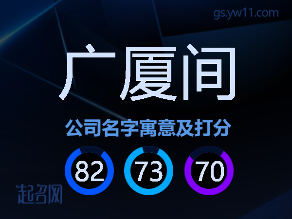 广厦间公司名字寓意及打分
