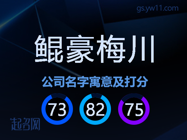 鲲豪梅川公司名字寓意及打分