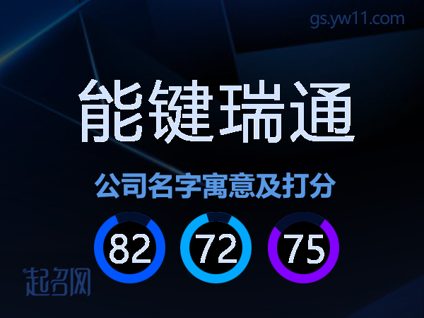 能键瑞通公司名字寓意及打分