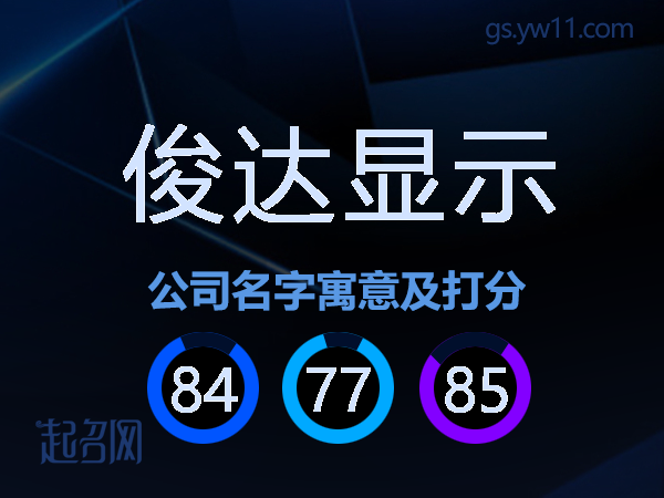 俊达显示公司名字寓意及打分