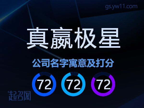 真嬴极星公司名字寓意及打分