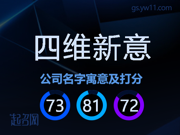 四维新意公司名字寓意及打分