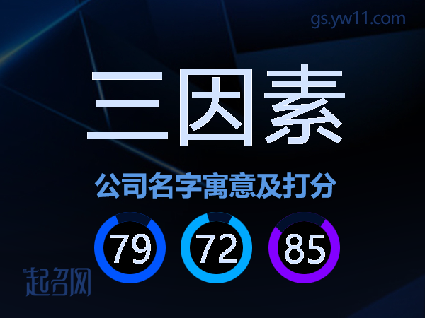 三因素公司名字寓意及打分