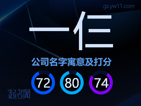 一仨公司名字寓意及打分