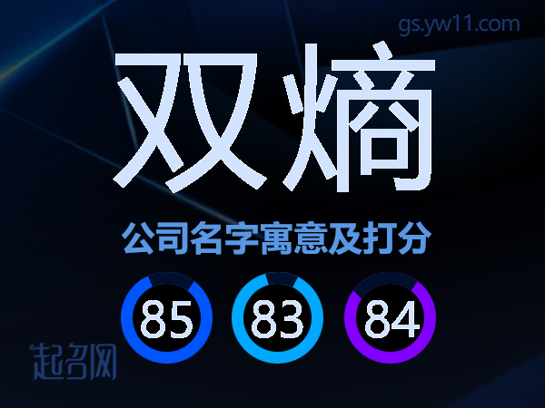 双熵公司名字寓意及打分