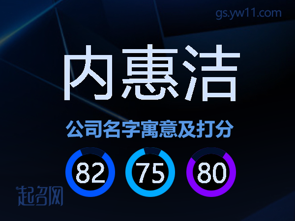 内惠洁公司名字寓意及打分