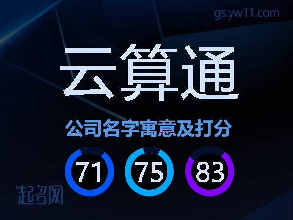 云算通公司名字寓意及打分