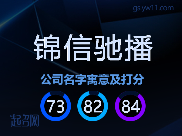 锦信驰播公司名字寓意及打分