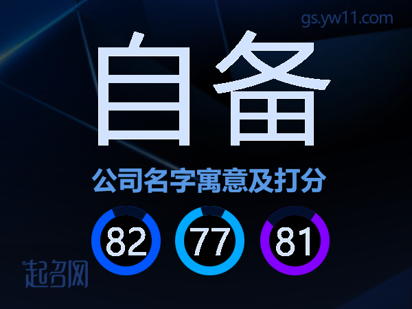 自备公司名字寓意及打分