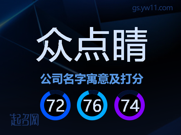 众点睛公司名字寓意及打分